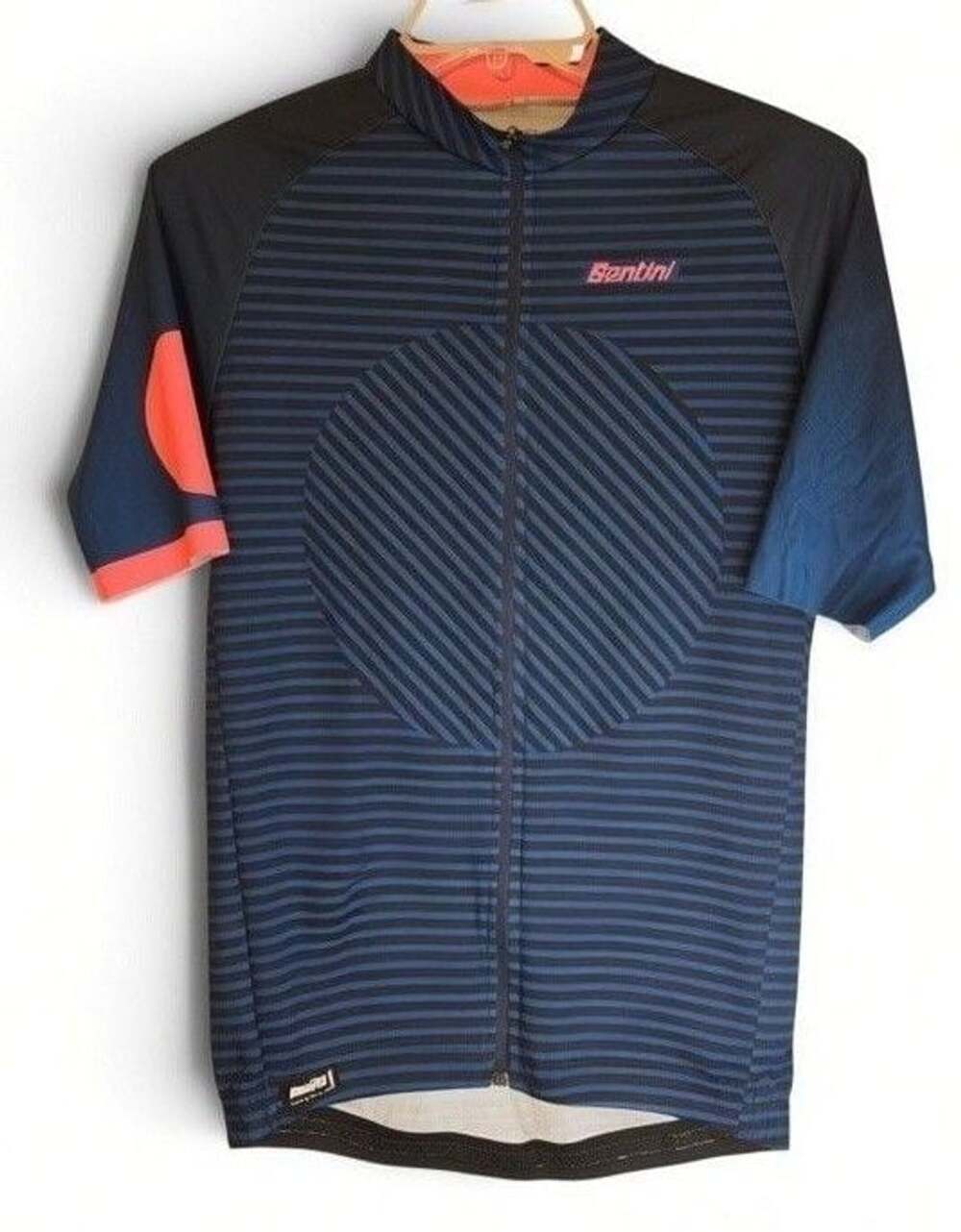 Santini Karma Mille Cycling Jersey Size XL Blue Striped